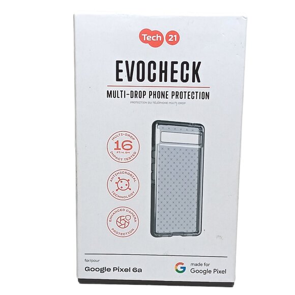 Tech21 Evocheck Phone Case For Google Pixel 6A Phone Black Antimicrobial New - Picture 2 of 4
